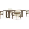 Mor Furniture Serene Bay Outdoor Dining Table & 4 Arm Chairs In Dark Brown