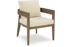Mor Furniture Serene Bay Outdoor Dining Table & 4 Arm Chairs In Dark Brown