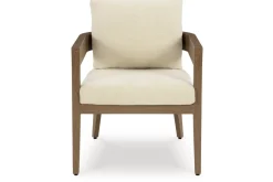 Mor Furniture Serene Bay Outdoor Dining Table & 4 Arm Chairs In Dark Brown