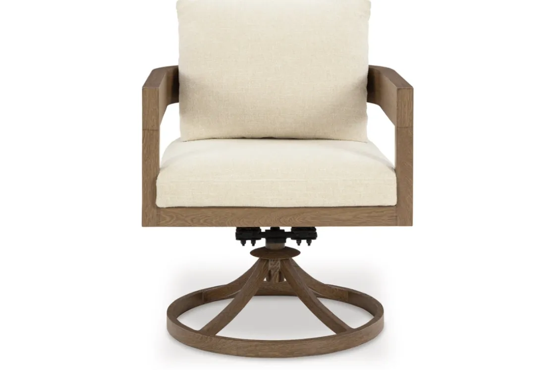 Mor Furniture Serene Bay Outdoor Dining Table & 4 Arm Chairs In Dark Brown