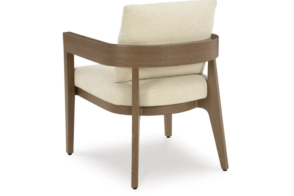 Mor Furniture Serene Bay Outdoor Dining Table & 4 Arm Chairs In Dark Brown