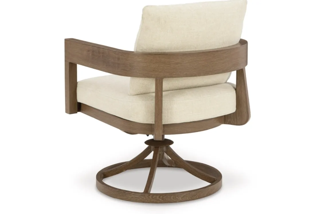 Mor Furniture Serene Bay Outdoor Dining Table & 4 Arm Chairs In Dark Brown