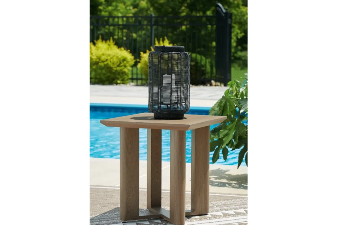 Mor Furniture Serene Bay Outdoor End Table In Dark Brown