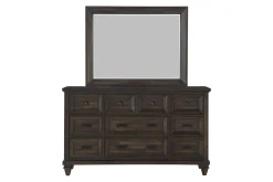 Mor Furniture Sevilla Panel Bed, Dresser, Mirror & Nightstand In Walnut, Queen