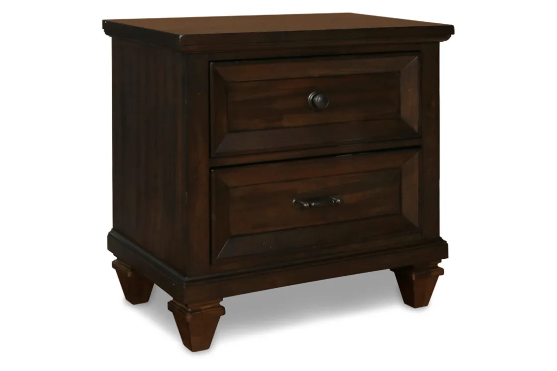 Mor Furniture Sevilla Panel Bed, Dresser, Mirror & Nightstand In Walnut, Queen