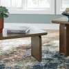Mor Furniture Shawbeck Coffee Table & End Table In Medium Brown