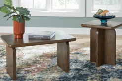 Mor Furniture Shawbeck Coffee Table & End Table In Medium Brown