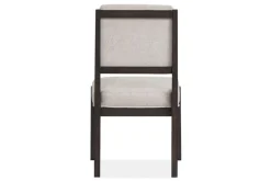 Mor Furniture Shelby Trestle Dining Table & 4 Wood Back Chairs In Coffee Bean