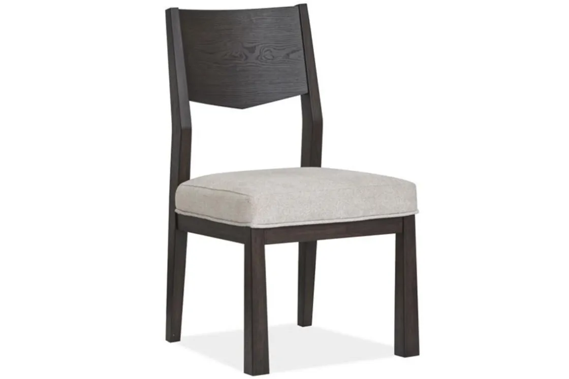 Mor Furniture Shelby Trestle Dining Table & 6 Wood Back Chairs In Coffee Bean
