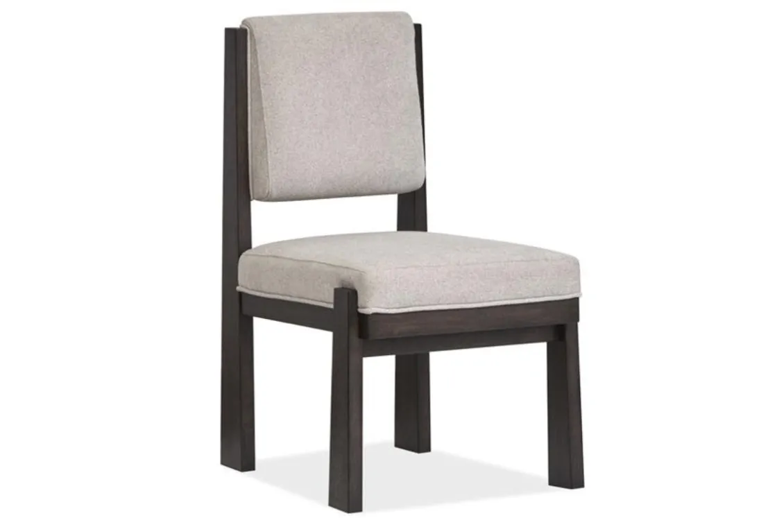 Mor Furniture Shelby Trestle Dining Table & 6 Wood Back Chairs In Coffee Bean