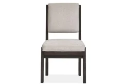 Mor Furniture Shelby Trestle Dining Table & 6 Wood Back Chairs In Coffee Bean