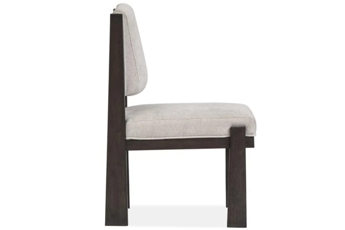 Mor Furniture Shelby Trestle Dining Table & 6 Wood Back Chairs In Coffee Bean