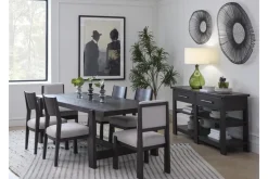 Mor Furniture Shelby Trestle Dining Table, 4 Wood Back Chairs & 2 Upholstered Chairs In Coffee Bean