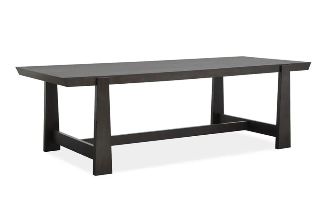 Mor Furniture Shelby Trestle Dining Table In Coffee Bean