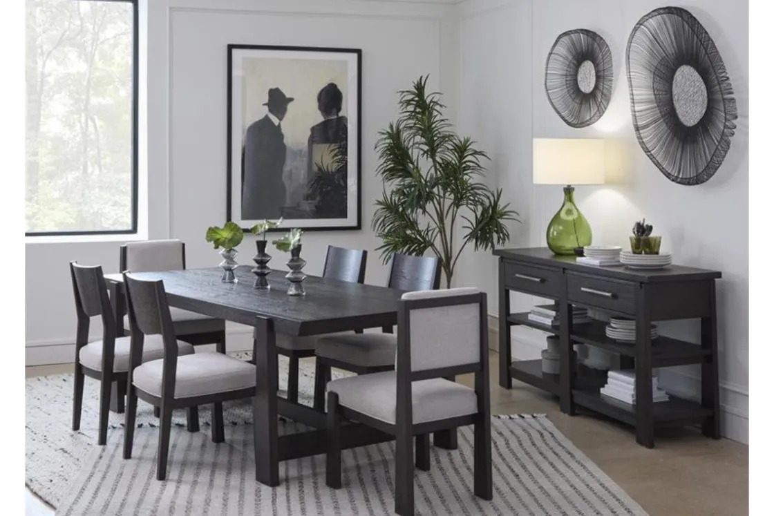Mor Furniture Shelby Trestle Dining Table In Coffee Bean