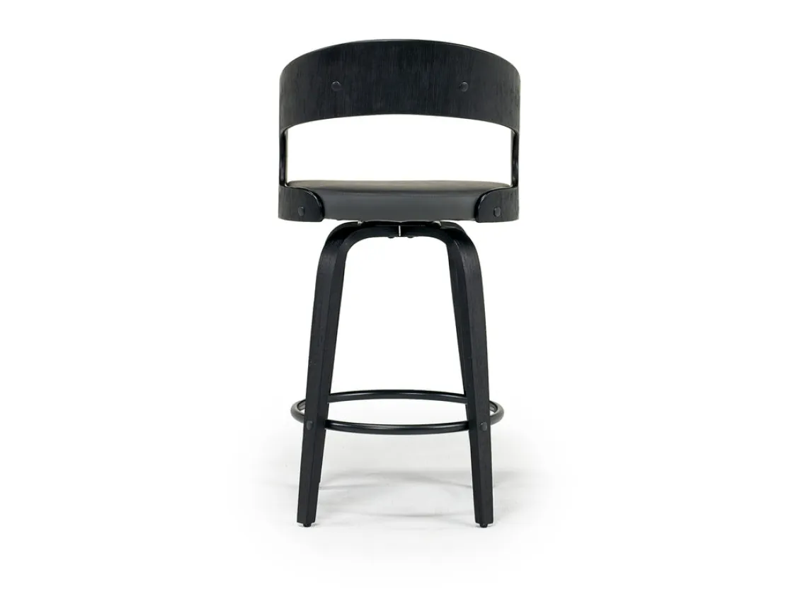 Mor Furniture Shelly Counter Height Swivel Stool In Black & Gray