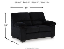 Mor Furniture Simple Joy Loveseat In Onyx