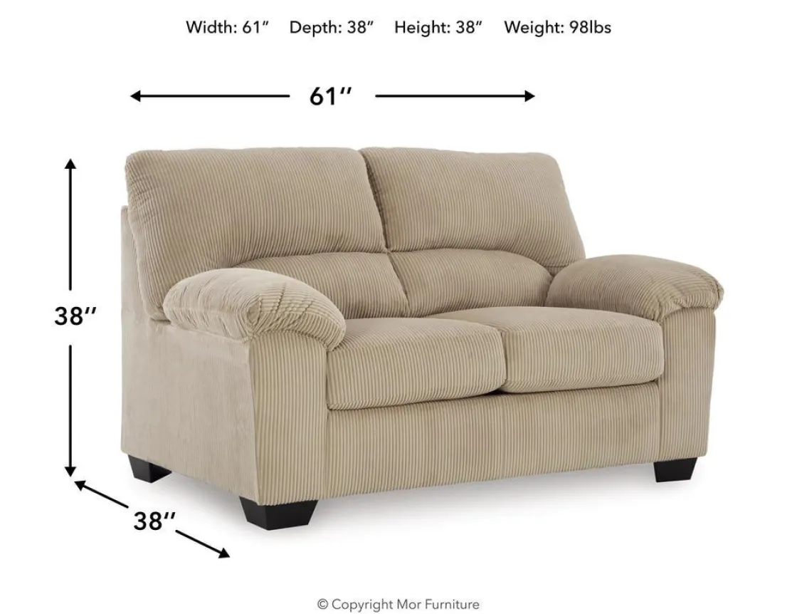 Mor Furniture Simple Joy Loveseat In Onyx