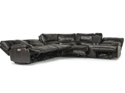 Mor Furniture Sofia 3 Piece 3 Power Sectional In Brown Leather