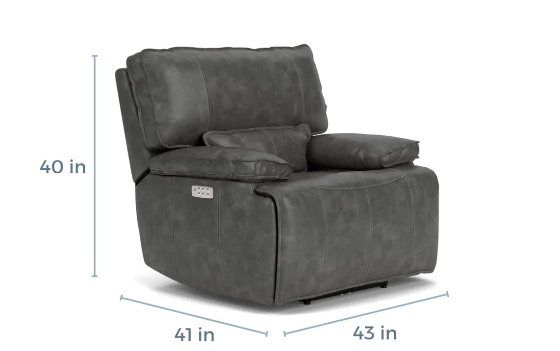 Mor Furniture Sofia 3 Power Recliner In Brown Leather