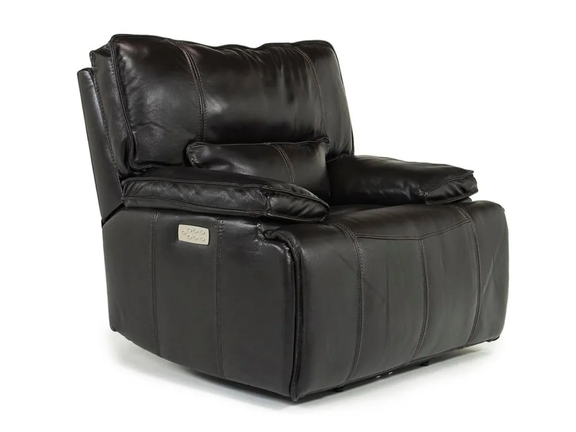Mor Furniture Sofia 3 Power Recliner In Brown Leather