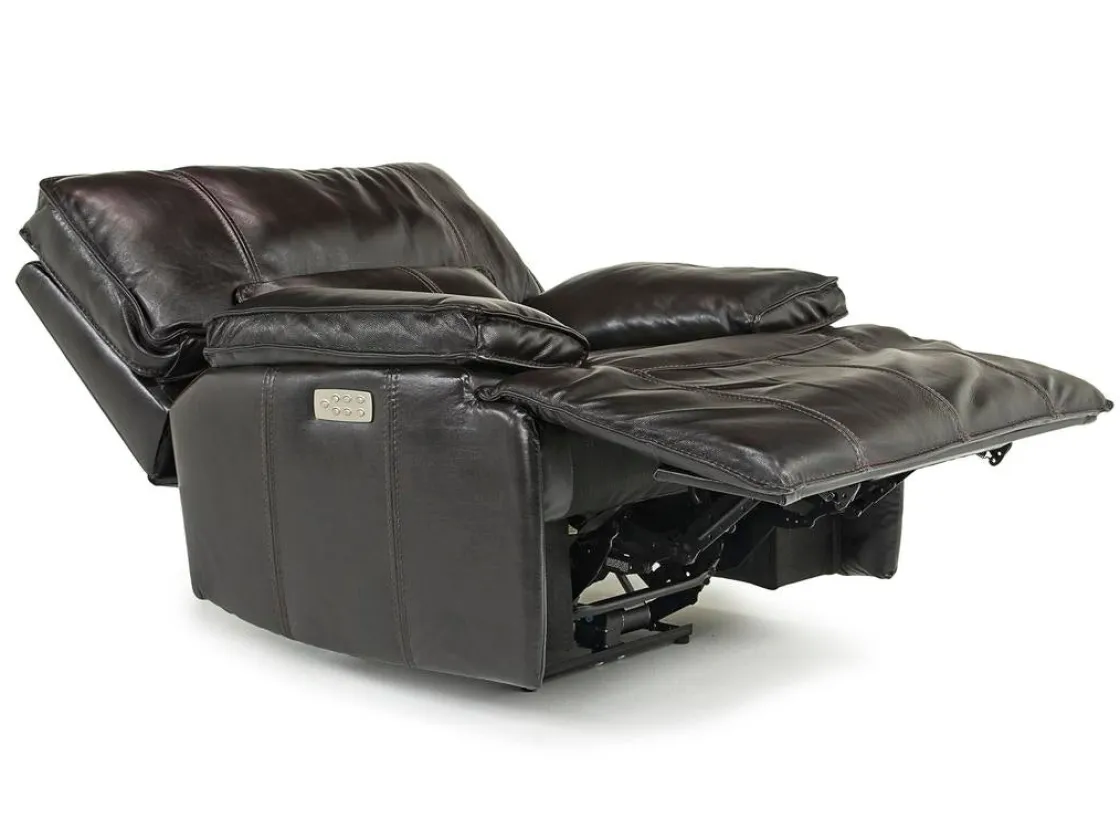 Mor Furniture Sofia 3 Power Recliner In Brown Leather