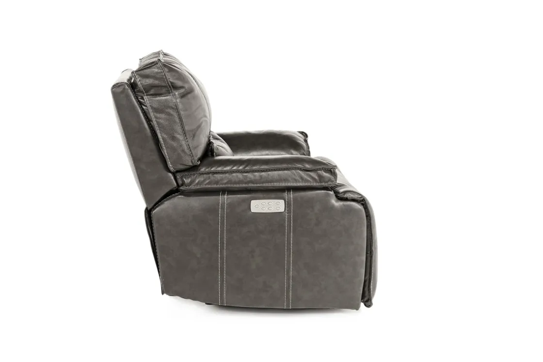 Mor Furniture Sofia 3 Power Recliner In Brown Leather