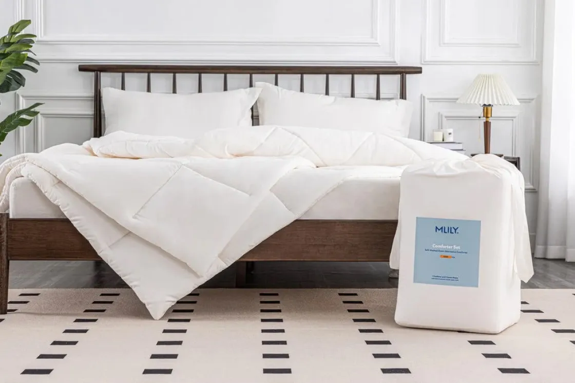 Mor Furniture Soft Washed Down Alternative Comforter In Gray, Queen