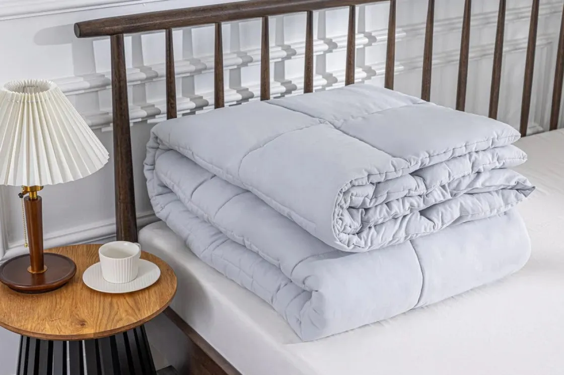 Mor Furniture Soft Washed Down Alternative Comforter In Gray, Queen