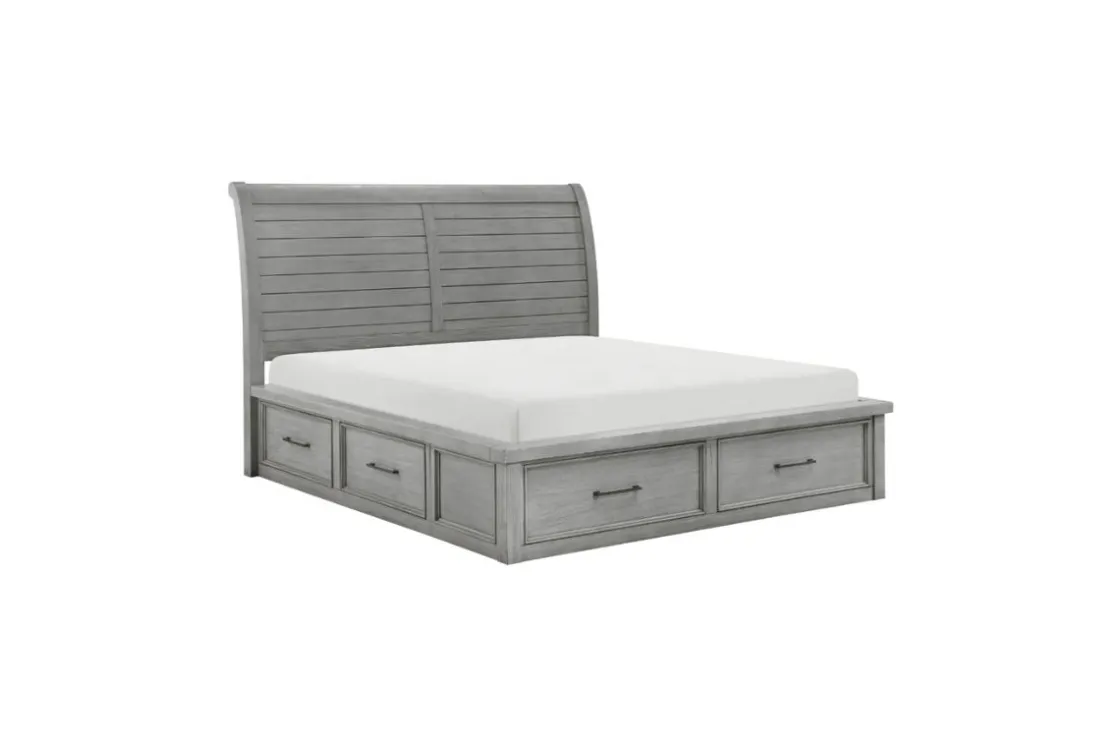 Mor Furniture Sonora Sleigh Bed W/ Storage, Dresser, Mirror & Nightstand In Brown, Queen