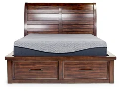 Mor Furniture Sonora Sleigh Bed W/ Storage, Dresser, Mirror & Nightstand In Brown, Queen