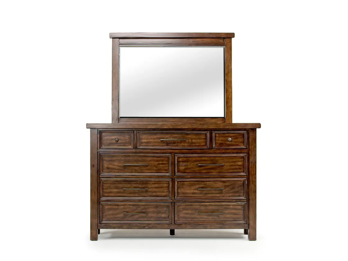 Mor Furniture Sonora Sleigh Bed W/ Storage, Dresser, Mirror & Nightstand In Brown, Queen