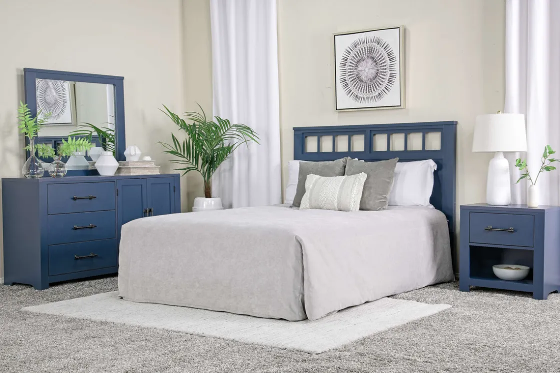 Mor Furniture St Regis Panel Headboard, Dresser, Mirror & Nightstand In White, Twin