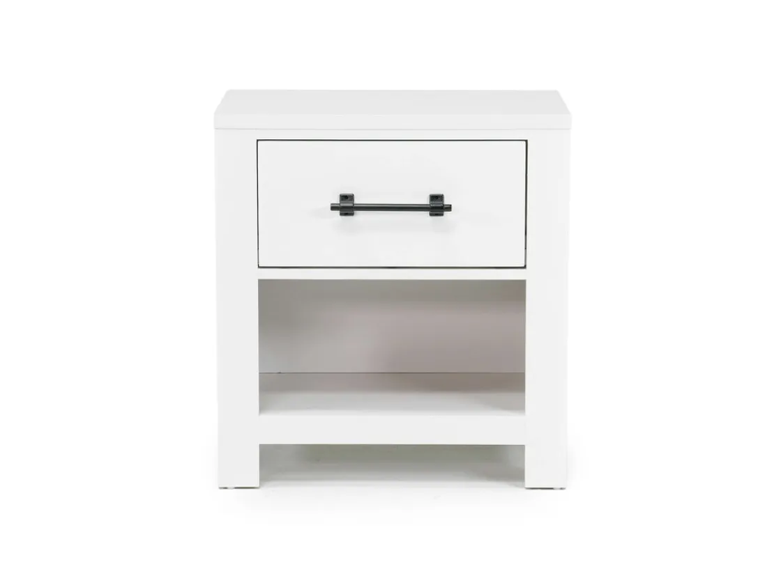 Mor Furniture St Regis Panel Headboard, Dresser, Mirror & Nightstand In White, Twin