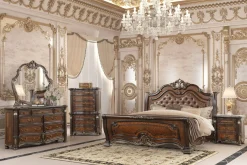 Mor Furniture Stellata Sleigh Bed In Mahogany Brown, Queen