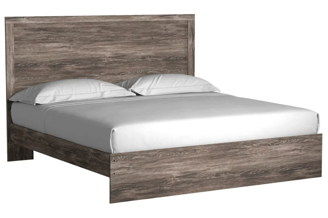 Mor Furniture Stelsie Panel Bed, Dresser, Mirror & Nightstand In Gray, Full