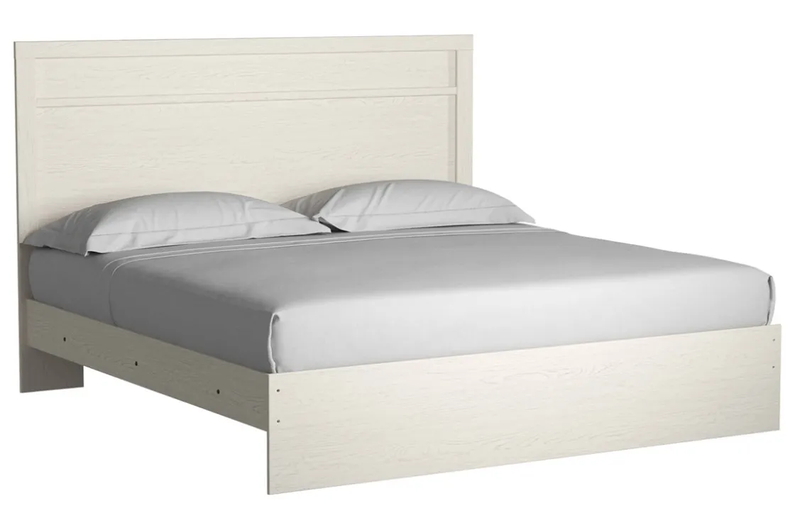 Mor Furniture Stelsie Panel Bed, Dresser, Mirror & Nightstand In Gray, Full