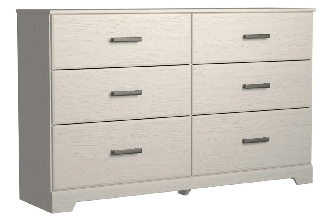Mor Furniture Stelsie Panel Bed, Dresser, Mirror & Nightstand In Gray, Full