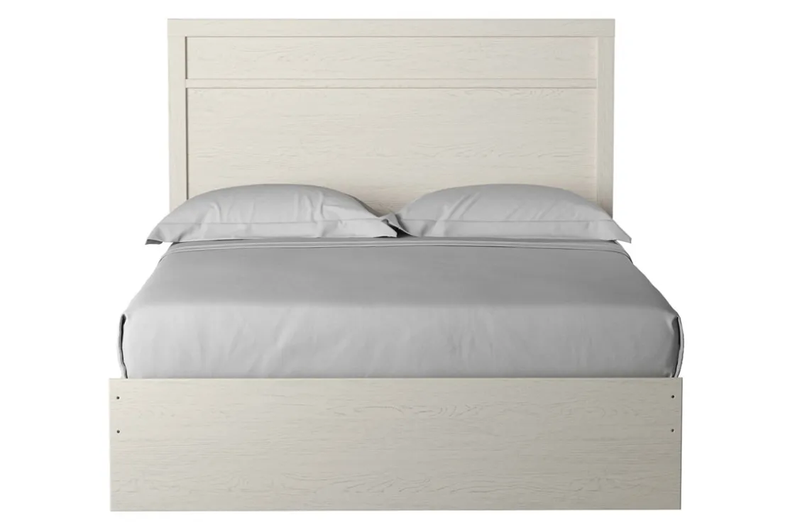 Mor Furniture Stelsie Panel Bed, Dresser, Mirror & Nightstand In Gray, Full