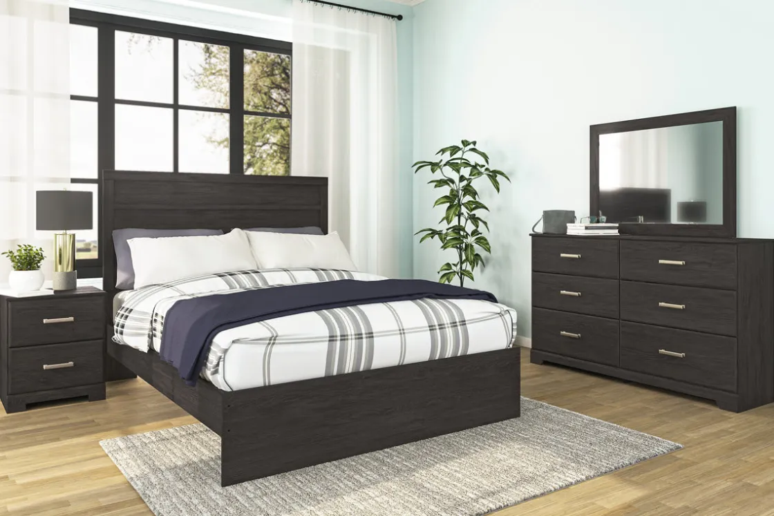 Mor Furniture Stelsie Panel Bed In Gray, Full
