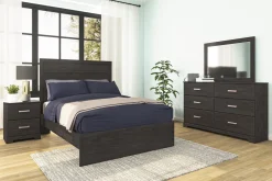 Mor Furniture Stelsie Panel Bed In Gray, Full
