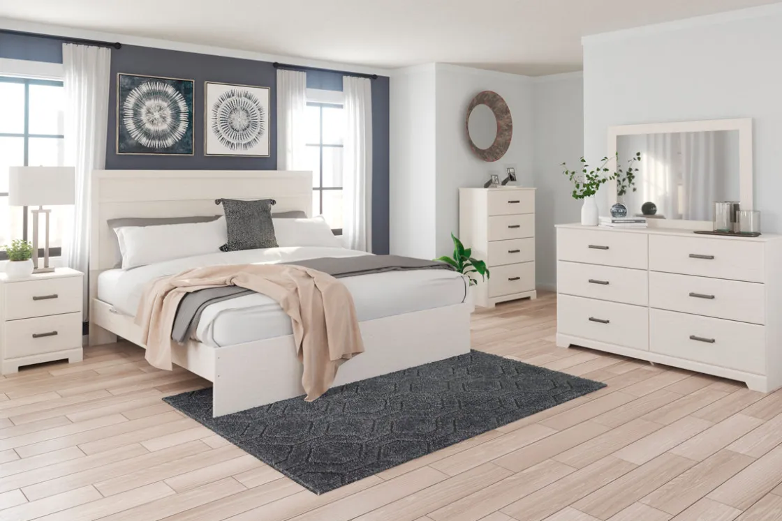 Mor Furniture Stelsie Panel Bed In Gray, Full