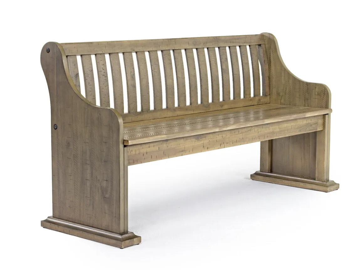 Mor Furniture Stone Dining Bench W/ Storage In White