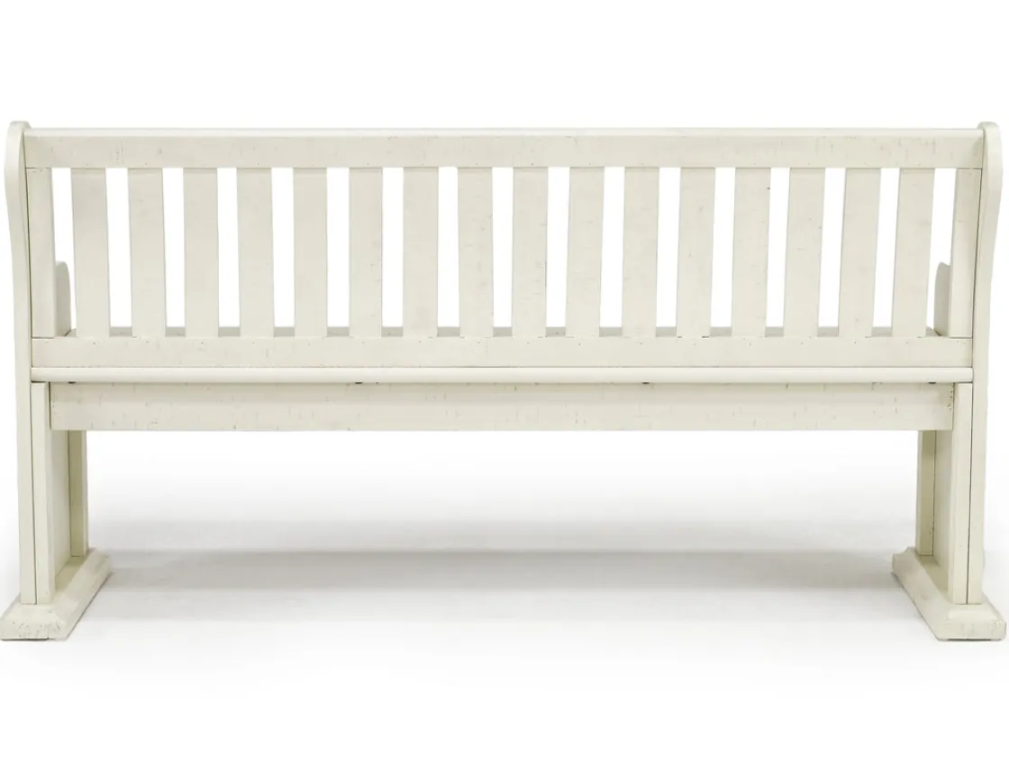 Mor Furniture Stone Dining Bench W/ Storage In White