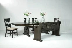 Mor Furniture Stone Dining Bench W/ Storage In White
