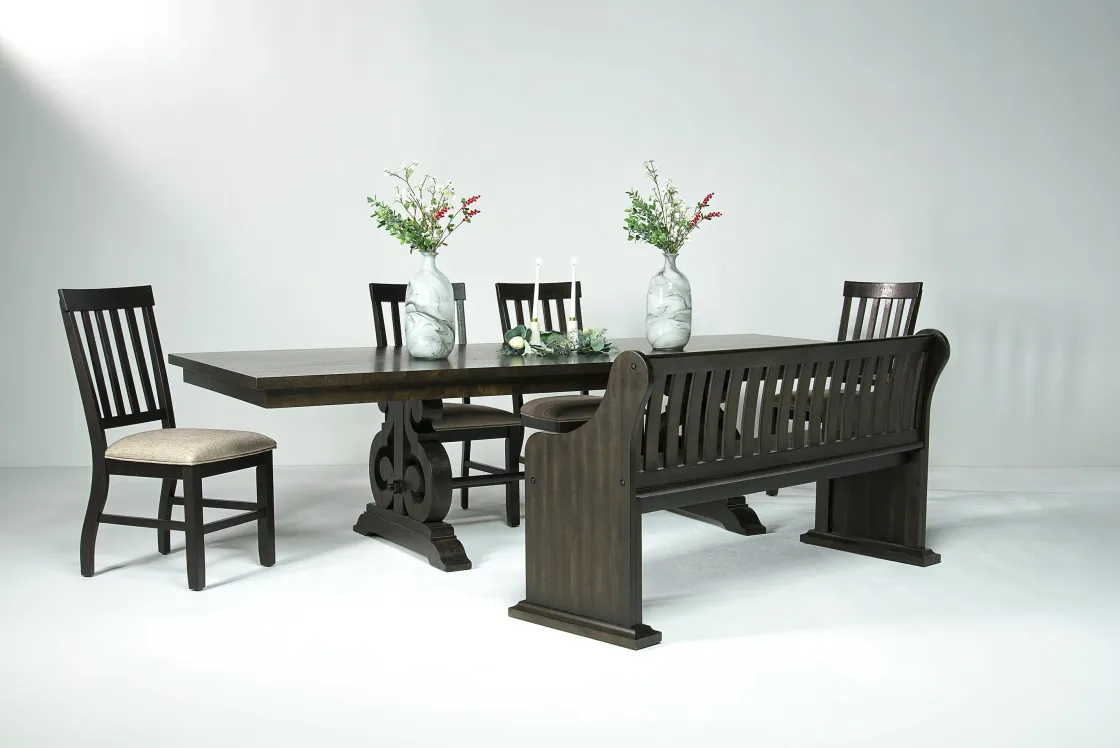 Mor Furniture Stone Dining Bench W/ Storage In White