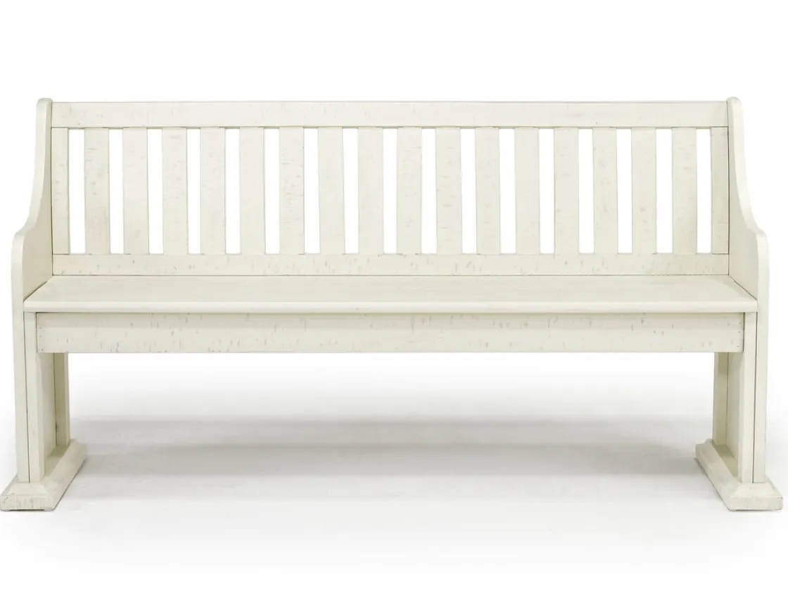 Mor Furniture Stone Dining Bench W/ Storage In White
