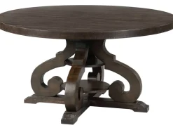 Mor Furniture Stone Round Dining Table & 4 Chairs In , Upholstered Slat
