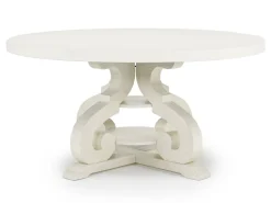 Mor Furniture Stone Round Dining Table & 4 Chairs In , Upholstered Slat