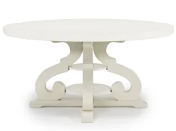 Mor Furniture Stone Round Dining Table & 4 Chairs In , Upholstered Slat
